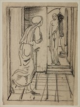 Pygmalion and the Image - Sketch for Pygmalion seeing the Image come to Life, 1867. Creator: Sir Edward Coley Burne-Jones.