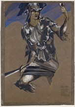 The Perseus Series - Study of Perseus in Armour..., mid-late 19th century. Creator: Sir Edward Coley Burne-Jones.