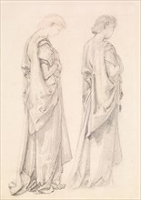 St George Series - Two Studies of Female Attendants for 'The Princess draws the fatal Lot', 1865-66. Creator: Sir Edward Coley Burne-Jones.