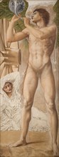 Troy Triptych - Study of Fame overthrowing Fortune, 1875. Creator: Sir Edward Coley Burne-Jones.