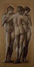 Venus Concordia - Study of the Three Graces, 1895. Creator: Sir Edward Coley Burne-Jones.