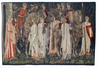 Quest for the Holy Grail Tapestries - Panel 2 - The Arming and Departure of the Knights, 1895-96. Creator: Sir Edward Coley Burne-Jones.