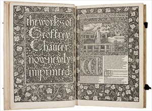 The Kelmscott Chaucer - The Works of Geoffrey Chaucer Now Newly Imprinted, 1896. Creator: Sir Edward Coley Burne-Jones.