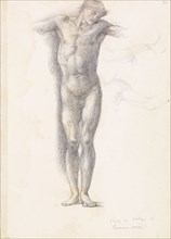 Sketchbook - Study for Atlas in Atlas Turned to Stone, 1875. Creator: Sir Edward Coley Burne-Jones.