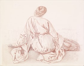 Green Summer - Study of Back of Seated Girl, 1863-64. Creator: Sir Edward Coley Burne-Jones.