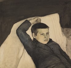 Reclining Boy, 1892. Creator: Magnus Enckell.