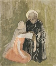 Saint and Mourning Women, sketch, 1941. Creator: Aarne Niinivirta.