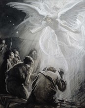 Revelation of angels to shepherds, 1899. Creator: Albert Edelfelt.