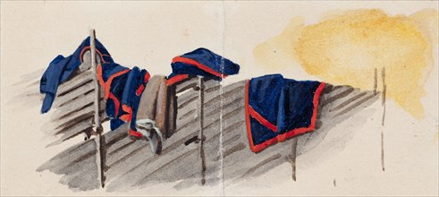 Clothes hung on a fence, 1830-1835. Creator: Ferdinand von Wright.