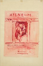 Ateneum magazine cover proposal, published by Wentzel Hagelstam, 1898-1899. Creator: Albert Edelfelt.