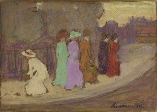 Women on the Promenade, 1915. Creator: Juho Rissanen.