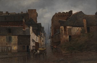 Townscape from Vitré, 1879. Creator: Oscar Kleineh.