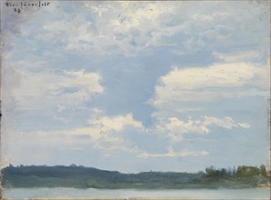 Lake Landscape, Cloudy Sky, 1886. Creator: Eero Jarnefelt.