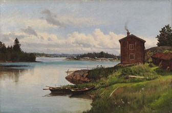 View of the Barösund Strait, a Study, 1869. Creator: Hjalmar Munsterhjelm.