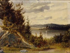 Woods and Waterfront Landscape. Creator: Johan Knutson.