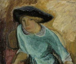 Girl in Green, 1914. Creator: William Lonnberg.