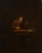 Old man weighing gold coins, 1810. Creator: Alexander Lauréus.