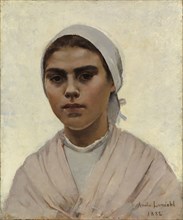 Head of a Girl, Brittany, 1882. Creator: Amelie Lundahl.