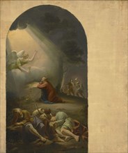 Gethsemane prayer, sketch of Kymi church altarpiece, 1852. Creator: Berndt Godenhjelm.