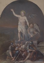 Resurrection of Christ, possibly a sketch of the Vihti church altarpiece..., 1845-1846. Creator: Berndt Godenhjelm.