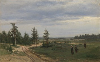 Pine trees in Uusimaa, 1869. Creator: Berndt Lindholm.