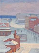 Winter cityscape, 1933. Creator: Emil Jankes.