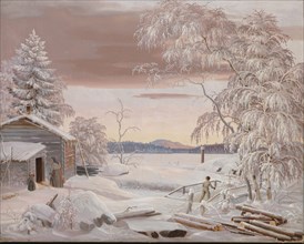 Winter Sunset in Savo Province, 1848. Creator: Ferdinand von Wright.