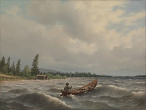 A Savo Boat on a Lake, 1879. Creator: Ferdinand von Wright.