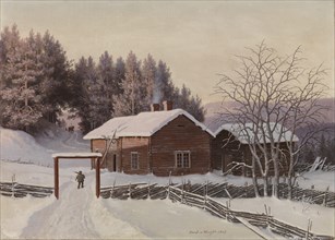 Winter Landscape at Sunset, 1867. Creator: Ferdinand von Wright.