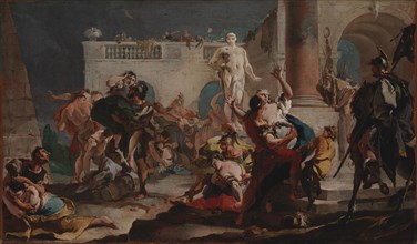 The Rape of the Sabine Women, 1718-1719. Creator: Giovanni Battista Tiepolo.