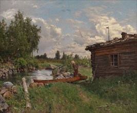 By a Stream, 1870-1879. Creator: Hjalmar Munsterhjelm.