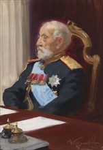 General Gonjetskin, portrait study for the Ceremonial Sitting of the State Council on..., 1901-1902. Creators: Il'ya Repin, Ivan Kulikov.