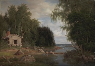 Seaside Landscape, View from Lehtisaari, 1867. Creator: Magnus von Wright.