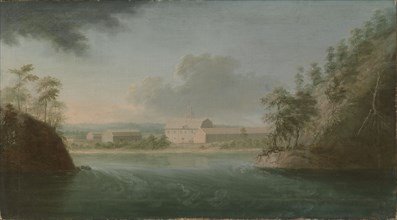 The town of Heinola on the Jyrängönvirta, a branch of the of the Kymi River, 1787.  Creator: Nils Schillmark.