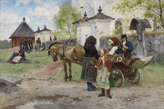 Sunday at the Floda Church in Dalecarlia, 1885. Creator: Olof Per Ulrik Arborelius.