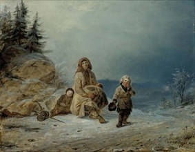 Beggar Family on the Road, 1860. Creator: Robert Wilhelm Ekman.