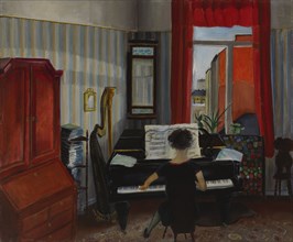 Interior, Woman Playing the Piano, 1931. Creator: Sulho Sipila.