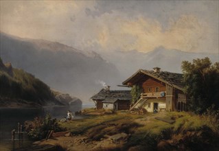 Houses on the shore of the Vierwaldstättersee, 1826-1872. Creator: Thomas Joachim Legler.