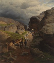 Smugglers in a mountain pass, 1870. Creator: Thorsten Waenerberg.