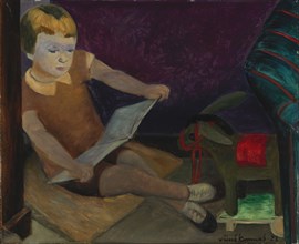 Kirsi Reading Fairy Tales, 1928. Creator: Vaino Kunnas.