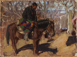 Native American on Horseback, 1925. Creator: Akseli Gallen-Kallela.