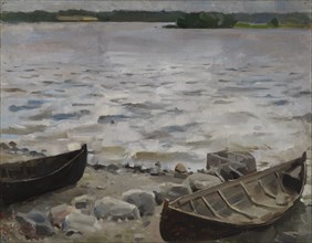 Boats on the Shore, 1884. Creator: Akseli Gallen-Kallela.