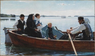 Conveying the Child's Coffin (A Child's Funeral), 1879. Creator: Albert Edelfelt.