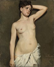 Female Nude, academy study, 1874. Creator: Albert Edelfelt.