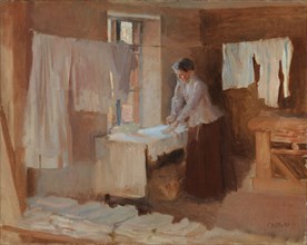 Woman Ironing, study for the Washerwomen, 1888. Creator: Albert Edelfelt.