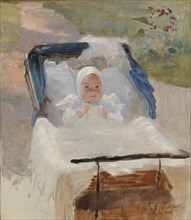 The Artist's Son Erik in a Pram; The Artist´s Son Erik in his Perambulator, 1889. Creator: Albert Edelfelt.