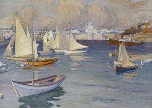 The Nyländska Jaktklubben Harbour in Helsinki, 1899. Creator: Albert Edelfelt.