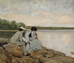 Two on the Shore, 1877. Creator: Arvid Liljelund.