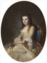 Woman in 18th Century Dress, 1863. Creator: Erik Johan Lofgren.