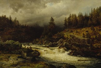 Rapids in Norway, 1856. Creator: Hans Gude.